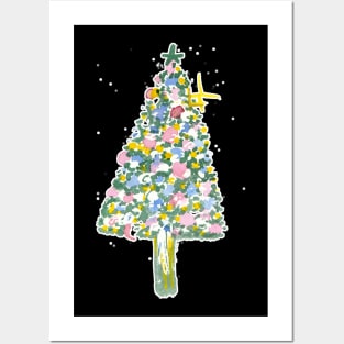 Watercolour christmas tree 2021 Posters and Art